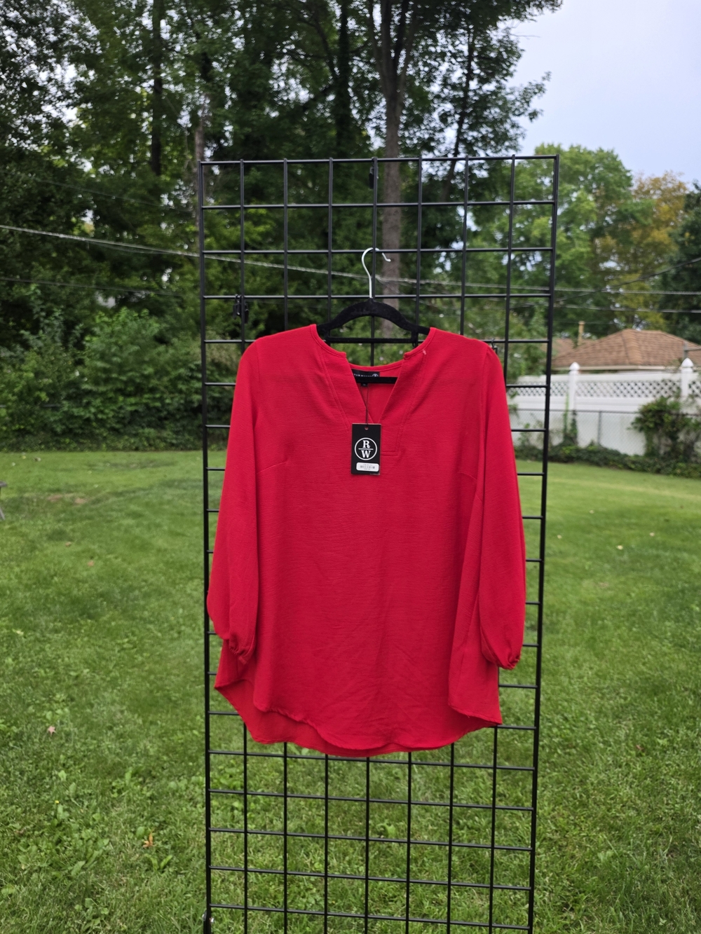 Ryan Wythe Red Women's V-Neck Blouse